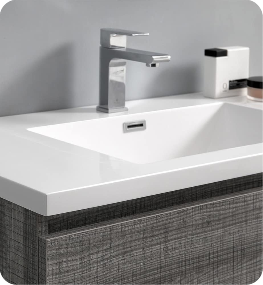 Fresca FCB9336HA Fresca Lazzaro 36" Glossy Ash Gray Free Standing Modern Bathroom Cabinet