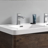 Fresca FCB9048RW-D-I Fresca Tuscany 48" Rosewood Wall Hung Modern Bathroom Cabinet w/ Integrated Double Sink