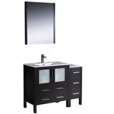 Fresca FVN62-3012ES-UNS Fresca Torino 42" Espresso Modern Bathroom Vanity w/ Side Cabinet & Integrated Sink