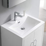 Fresca FCB9424WH-I Fresca Imperia 24" Glossy White Free Standing Modern Bathroom Cabinet w/ Integrated Sink