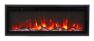 Amantii SYM-SLIM-60 Symmetry Xtraslim Smart Electric  -60" WiFi Enabled Fireplace, Featuring a  MultiFunction  Remote Control, Multi Speed Flame Motor
