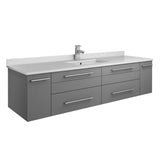 Fresca FCB6160GR-UNS-CWH-U Cabinet with  Undermount Sinks