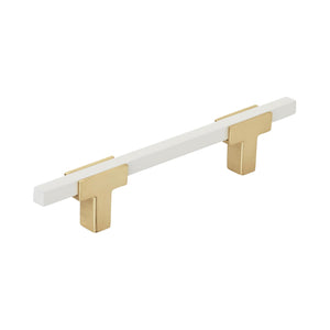 Amerock Cabinet Pull Brushed Gold/White 3-3/4 inch (96 mm) Center to Center Urbanite 1 Pack Drawer Pull Drawer Handle Cabinet Hardware