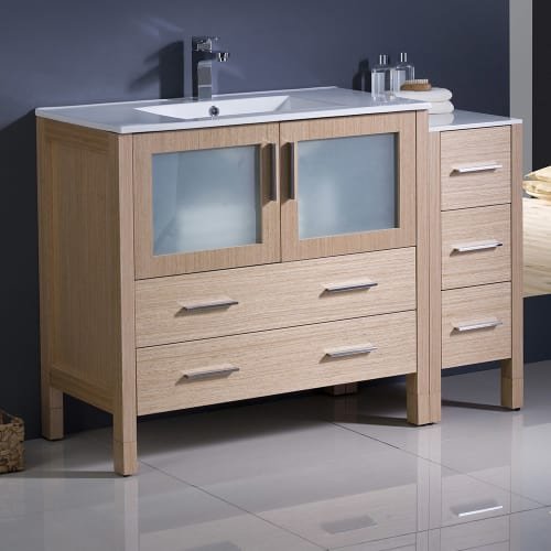 Fresca FCB62-3612GO-I Fresca Torino 48" Gray Oak Modern Bathroom Cabinet w/ Integrated Sink