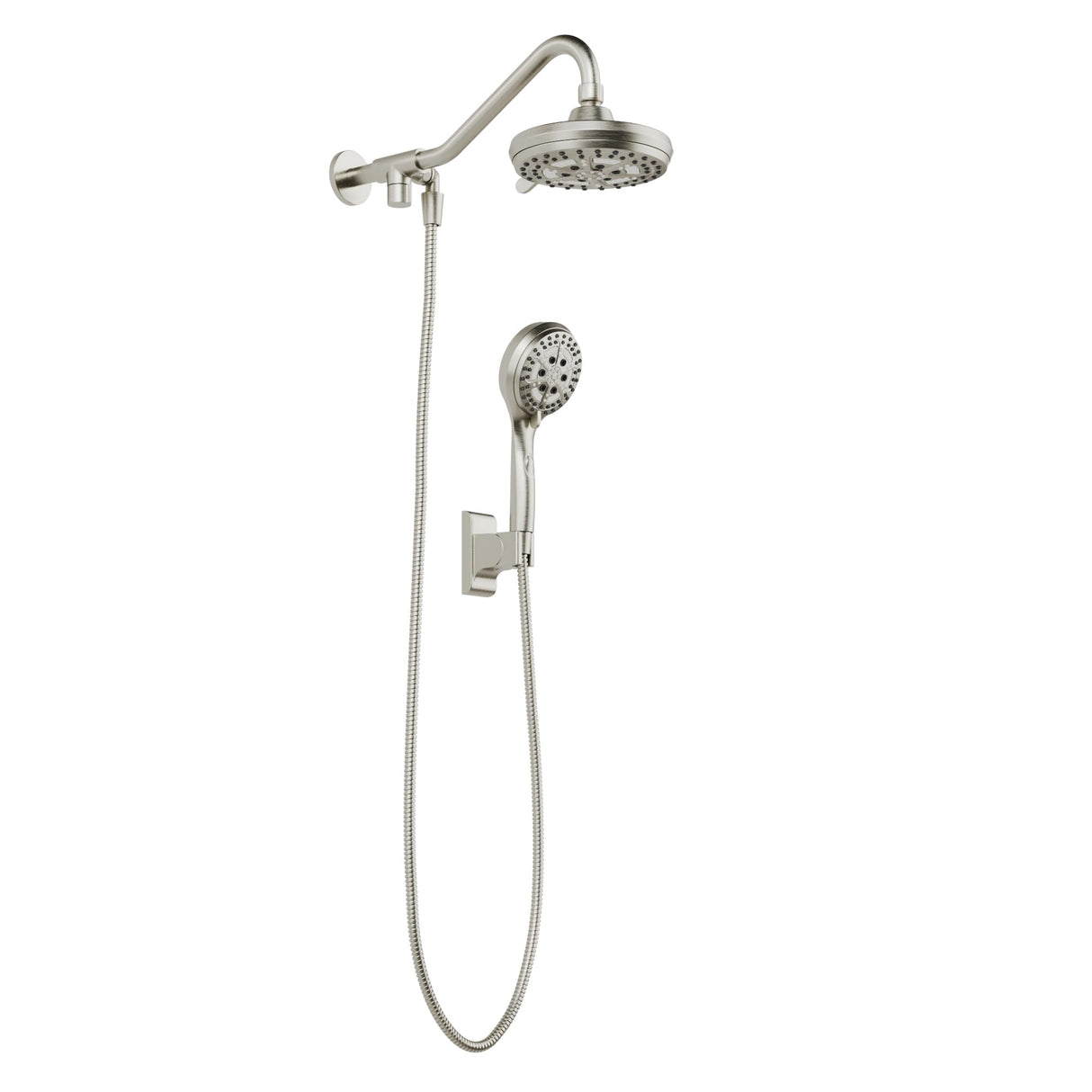 PULSE ShowerSpas 1053-BN Oasis Shower System with 5-Function 7" Showerhead, 6-Function Hand Shower, Brushed Nickel Finish