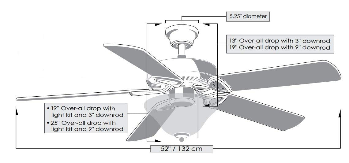 Matthews Fan AM-USA-WH-52 America 3-speed ceiling fan in gloss white finish with 52" white blades. Assembled in USA.