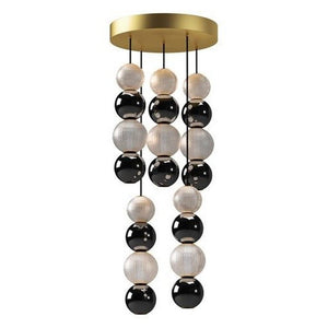 Kuzco MP321805NB ONYX 5 HEAD 15" MULTI-PENDANT NATURAL BRASS 144" WIRE 120V TRIAC/ELV LED 3000K 90CRI 45W