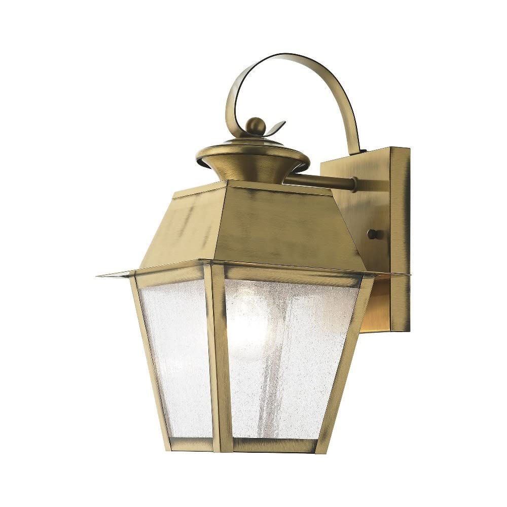 Livex Lighting 2162-61 Mansfield 1-Light Outdoor Wall Lantern, Charcoal