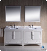 Fresca FVN20-3636AW Fresca Oxford 72" Antique White Traditional Double Sink Bathroom Vanity