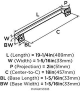 Amerock Appliance Pull Golden Champagne 18 inch (457 mm) Center to Center Mulholland 1 Pack Drawer Pull Drawer Handle Cabinet Hardware