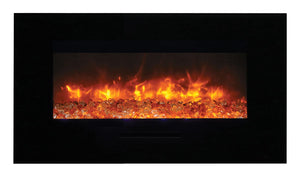 Amantii WM-FM-72-8123-BG Wall Mount/ Flush Mount Smart Electric  72" Indoor / Outdoor WiFi Enabled Fireplace , Featuring a MultiFunction Remote Control , Multi Speed Flame Motor