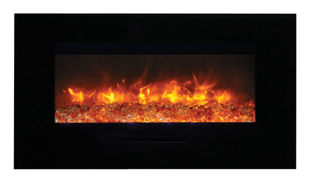 Amantii WM-FM-72-8123-BG Wall Mount/ Flush Mount Smart Electric  72" Indoor / Outdoor WiFi Enabled Fireplace , Featuring a MultiFunction Remote Control , Multi Speed Flame Motor