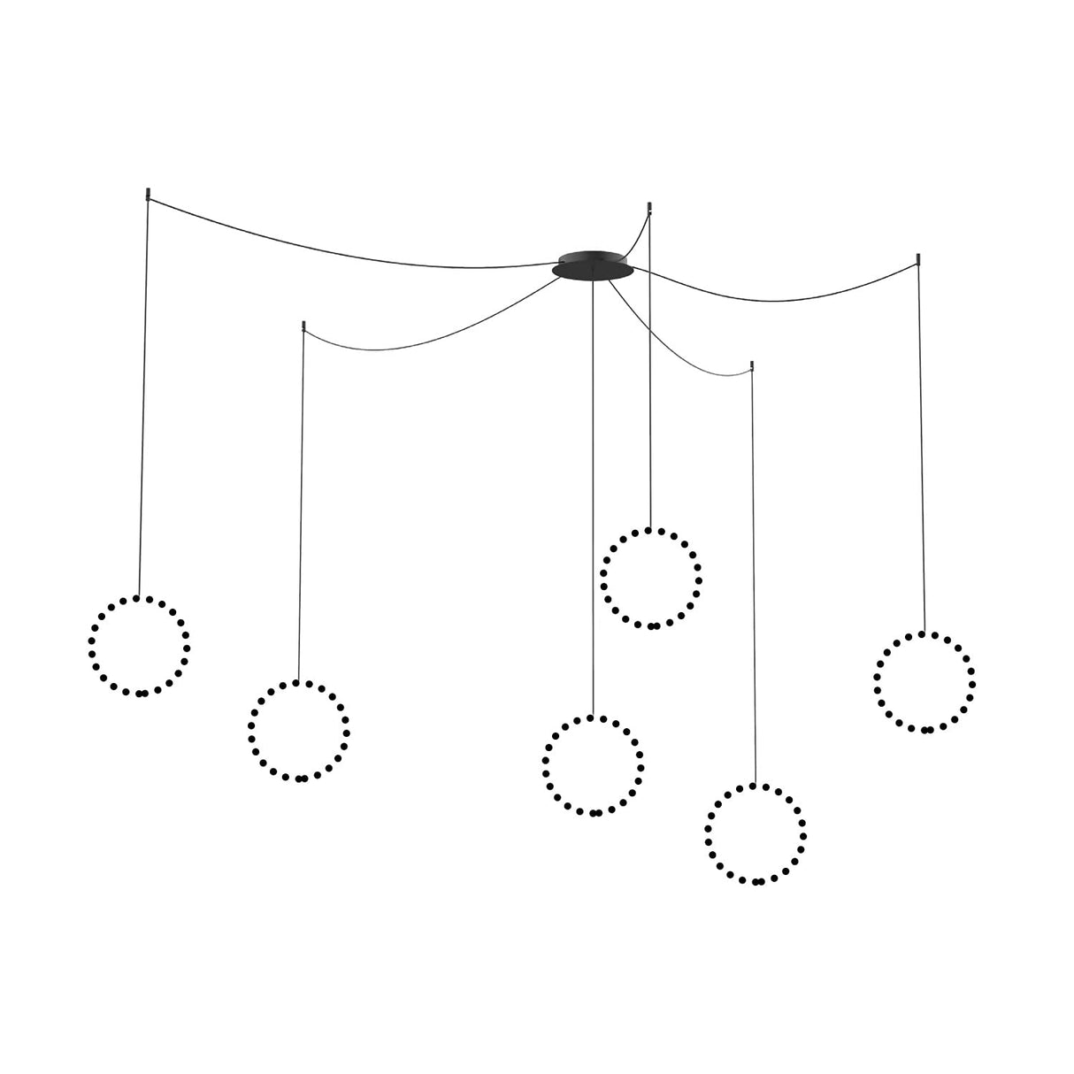 Kuzco CNM13AC-BK 13 Head MULTI-PENDANT CANOPY SSL/SVT BLACK
