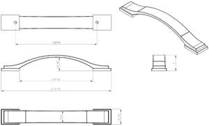 Jeffrey Alexander 80152-128SN 128 mm Center-to-Center Satin Nickel Strap Mirada Cabinet Pull