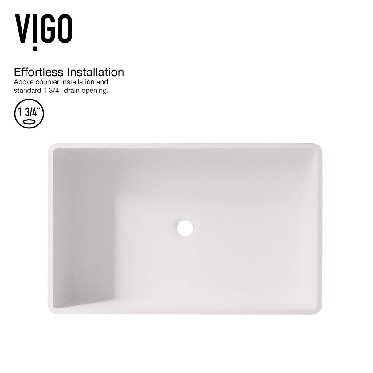 VIGO VGT963 13.88" L -21.25" W -3.13" H Handmade Countertop White Matte Stone Rectangle Vessel Bathroom Sink Set in Matte White Finish with Chrome Single-Handle Wall Mount Faucet and Pop Up Drain