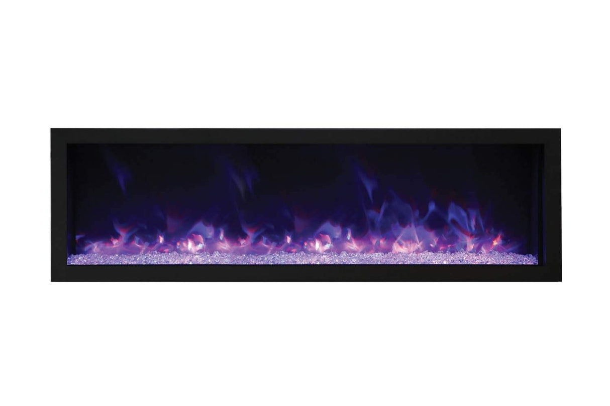 Amantii BI-72-DEEP-XT Panorama Deep & Xtra Tall Full View Smart Electric  - 72" Indoor /Outdoor WiFi Enabled  Fireplace, featuring a MultiFunction Remote, Multi Speed Flame Motor, Glass Media & a Black Trim