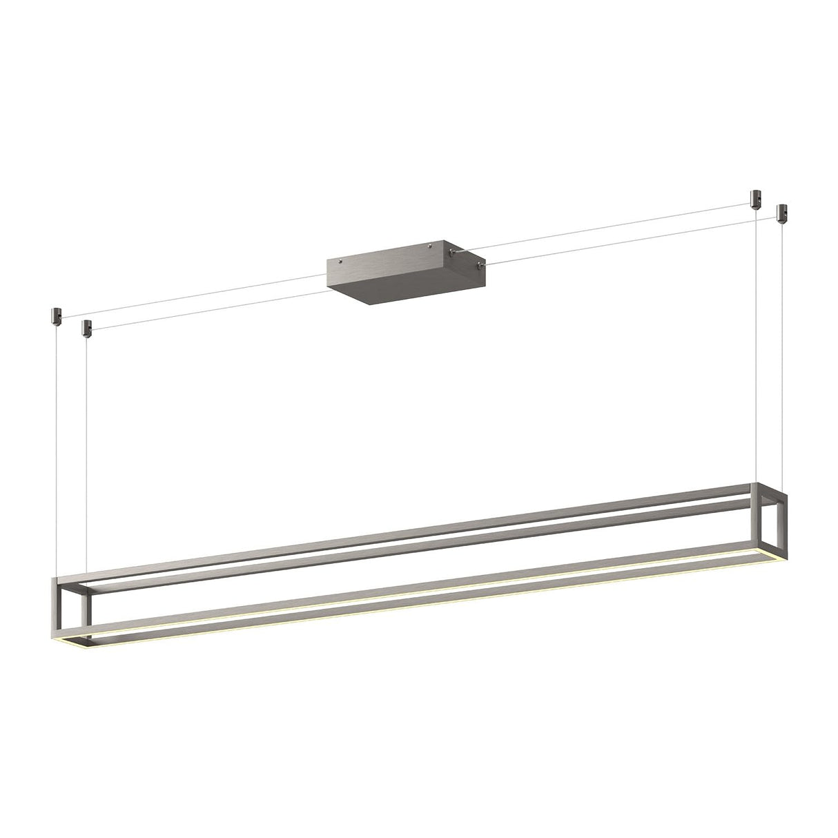 Kuzco LP45560-BN PLAZA 60" LINEAR PENDANT BRUSHED NICKEL 120" WIRE 120-277V TRIAC/ELV LED 3000K 90CRI 80W