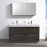 Fresca FVN8460GG-D Fresca Valencia 60" Dark Slate Gray Free Standing Double Sink Modern Bathroom Vanity w/ Medicine Cabinet