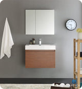 Fresca FCB8007TK Fresca Mezzo 30" Teak Wall Hung Modern Bathroom Cabinet