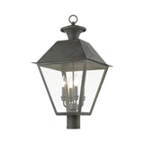Livex Lighting 27223-61 Wentworth 4 Light 28 inch Charcoal Outdoor Post Top Lantern, Extra Large