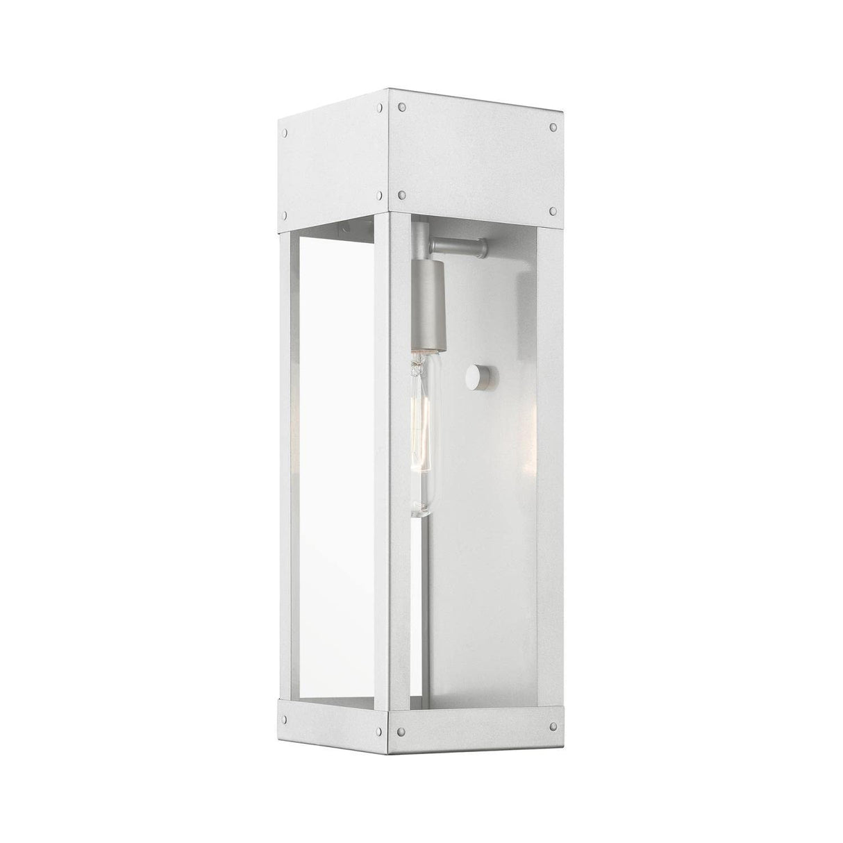 Barrett 1 Light Outdoor Sconce in Satin Nickel with Nickel Candle (20873-81)