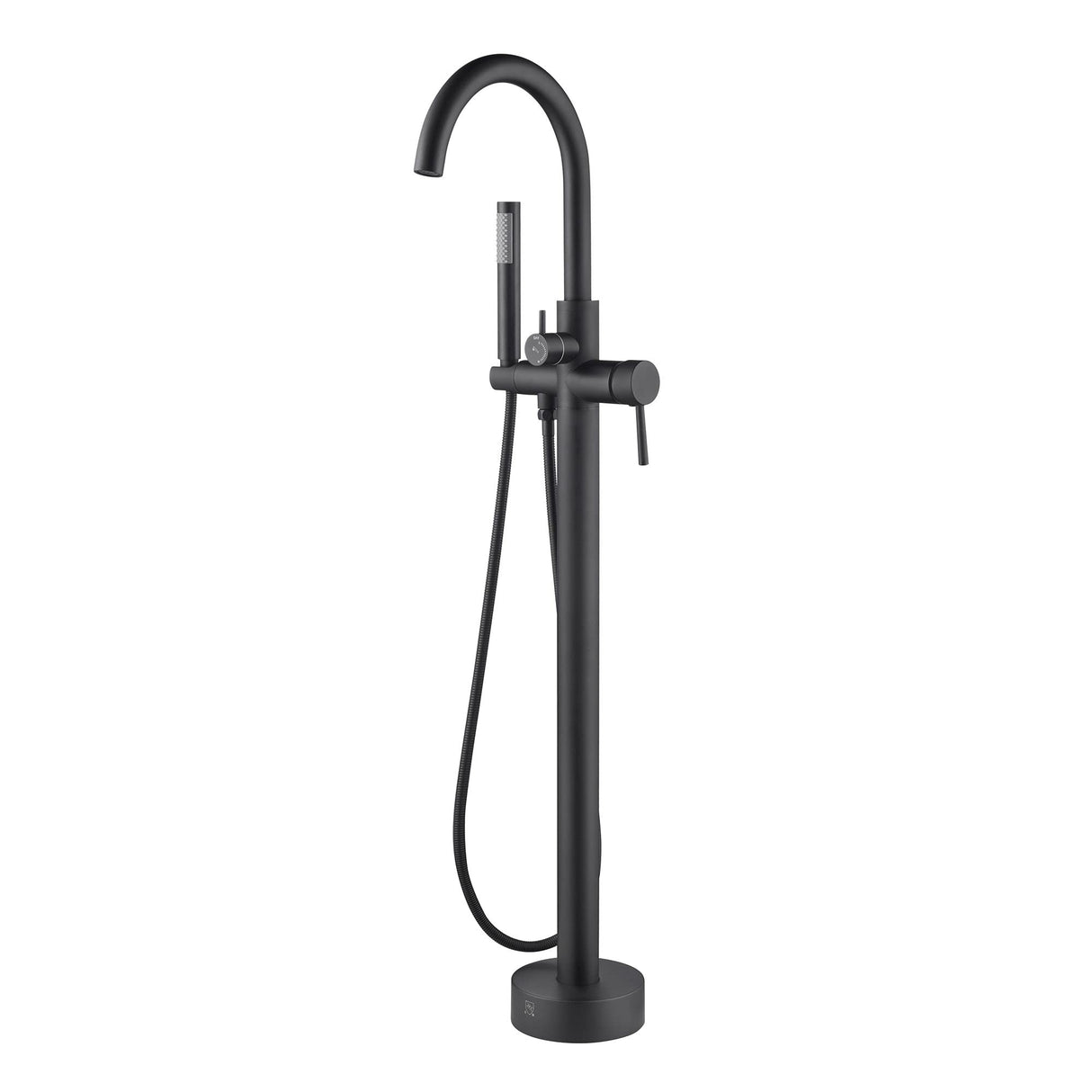 PULSE ShowerSpas 3021-FSTF-MB Matte Black Freestanding Tub Filler with Diverter