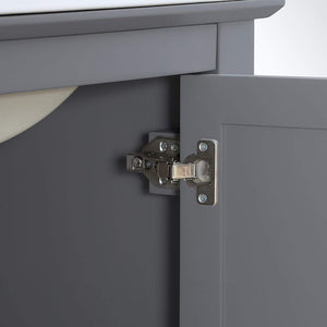 Fresca Manchester 24 Inch White Bathroom Open Vanity with Storage Shelf - Countertop & Ceramic Sink with Cabinets - Faucet Not Included