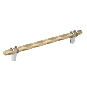 Amerock Cabinet Pull Golden Champagne/Polished Chrome 8 inch (203 mm) Center-to-Center London 1 Pack Drawer Pull Drawer Handle Cabinet Hardware