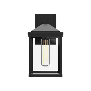 Alora EW552009BKCL LARCHMONT 9" EW BLACK TEXTURED CLEAR GLASS 1X60W E26