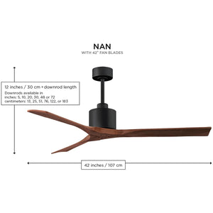 Matthews Fan NK-MWH-MWH-42 Nan 6-speed ceiling fan in Matte White finish with 42” solid matte white wood blades