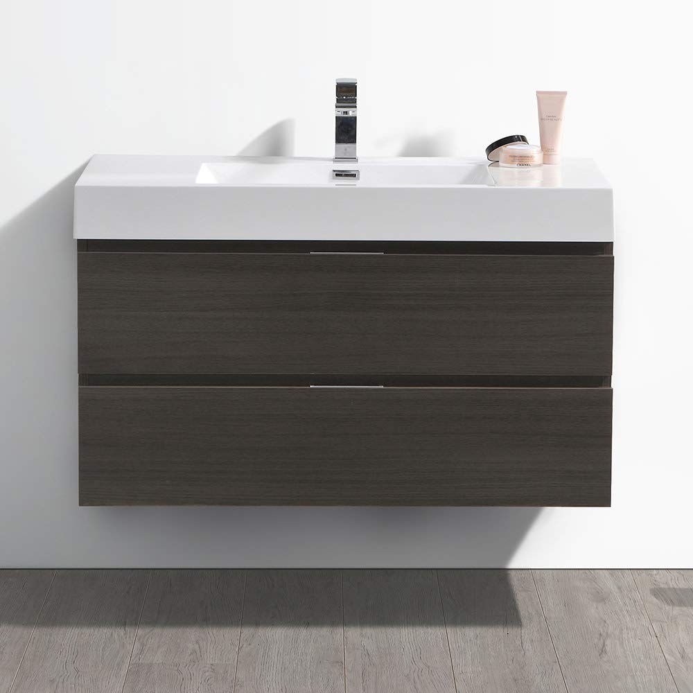 Fresca FCB8342WH-I Fresca Valencia 40" Glossy White Wall Hung Modern Bathroom Vanity