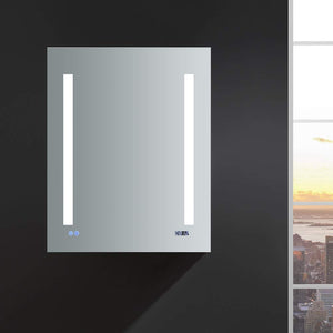 Fresca FMC012430-R Fresca Tiempo 24" Wide x 30" Tall Bathroom Medicine Cabinet w/ LED Lighting & Defogger
