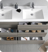 Fresca FCB93-3030MGO-D Fresca Lazzaro 60" Gray Wood Free Standing Double Sink Modern Bathroom Cabinet