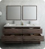 Fresca FVN31-3636ACA-FS Fresca Formosa 72" Floor Standing Double Sink Modern Bathroom Vanity w/ Open Bottom & Mirrors