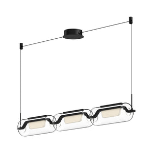 Kuzco LP28543-BK HILO 43" LINEAR PENDANT TEXTURED BLACK 120" WIRE 120V TRIAC/ELV LED 3000K 90CRI 29W