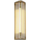 Alora WV339112VBCR SABRE 12" WV VINTAGE BRASS CLEAR RIBBED GLASS  6W LED 90 2700K DC LED