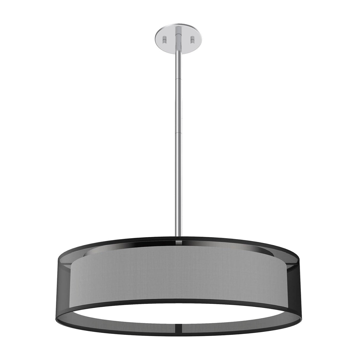 Kuzco PD7920-BOR DALTON PENDANT 20" BLACK ORGANZA SHADE 30W 3000K 90CRI CADJA BN ROD