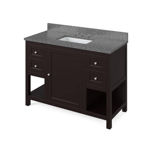 Jeffrey Alexander VKITAST48ESBOR 48" Espresso Astoria Vanity, Boulder Cultured Marble Vanity Top, undermount rectangle bowl