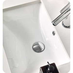 Fresca FVN6130WH-UNS Fresca Lucera 30" White Wall Hung Undermount Sink Modern Bathroom Vanity w/ Medicine Cabinet