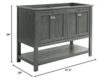 Fresca FCB2348VG-D Fresca Manchester Regal 48" Gray Wood Veneer Traditional Double Sink Bathroom Cabinet