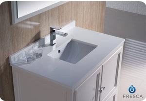 Fresca FVN2036AW Fresca Oxford 36" Antique White Traditional Bathroom Vanity