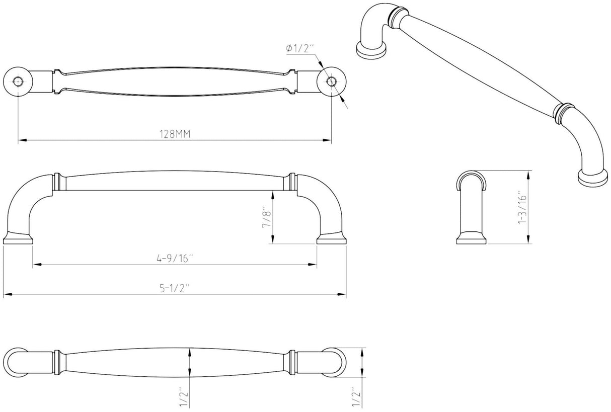 Jeffrey Alexander 737-128DACM 128 mm Center-to-Center Gun Metal Chesapeake Cabinet Pull