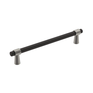 Amerock Cabinet Pull Matte Black/Satin Nickel 6-5/16 inch (160 mm) Center-to-Center Mergence 1 Pack Drawer Pull Cabinet Handle Cabinet Hardware