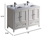 Fresca FCB20-2424AW-CWH-U Double Sink Cabinets with Sinks