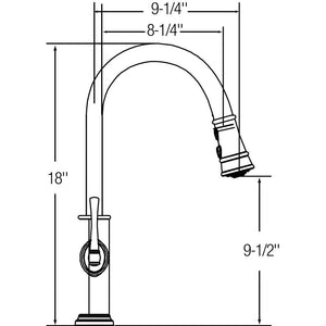 Elkay Explore LKEC2031CR Single Hole Kitchen Faucet with Pull-down Spray and Forward Only Lever Handle, Chrome