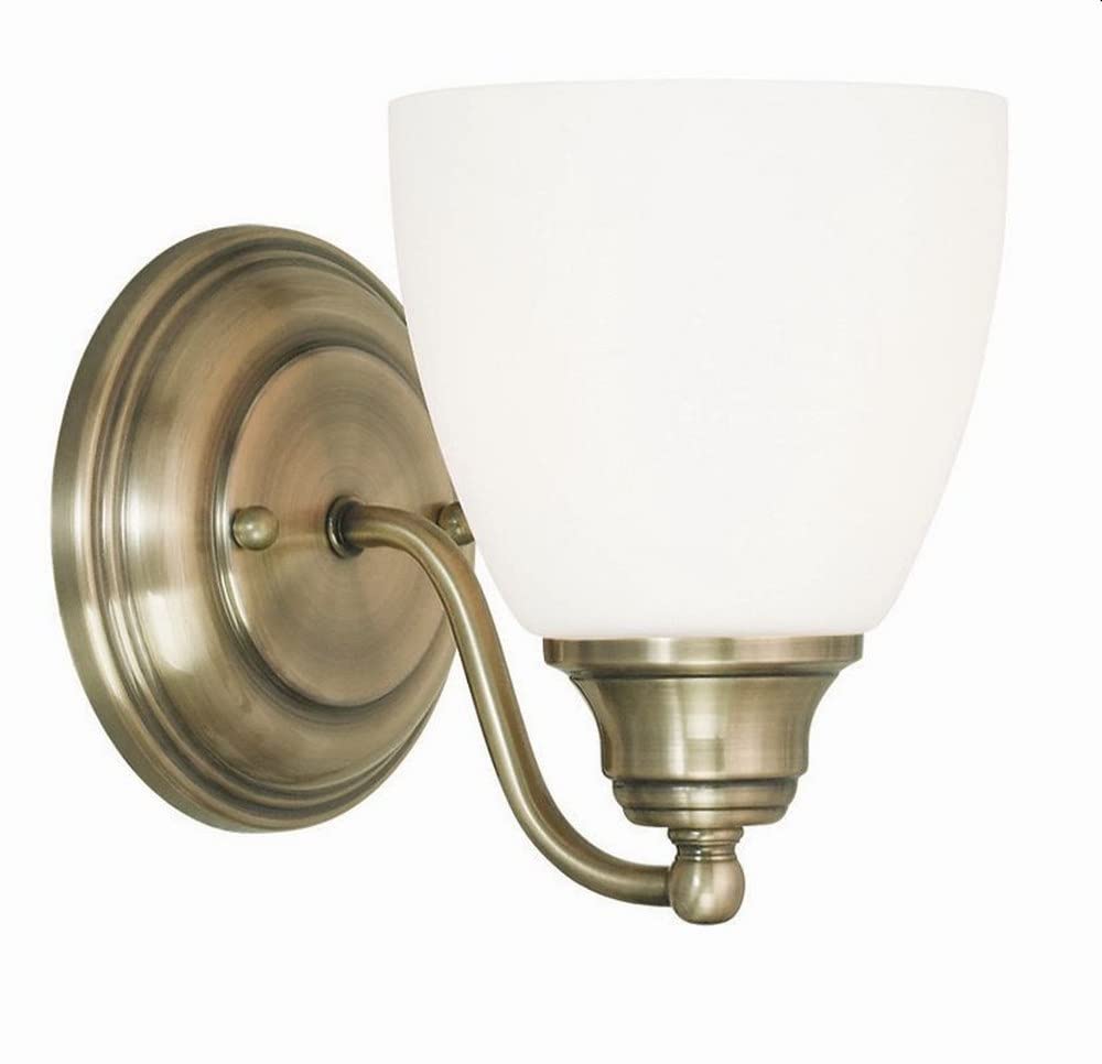 Livex Lighting 13671-01 Somerville 1 Light Wall Sconce, Antique Brass