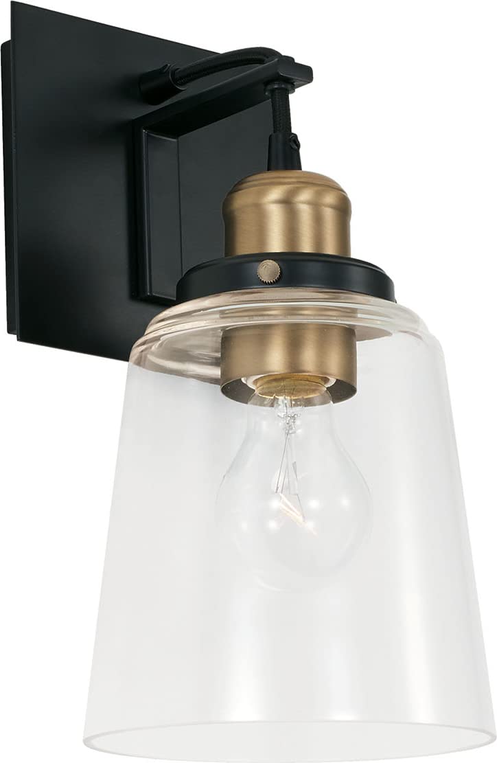 Capital Lighting 3711AB-135 Fallon 1 Light Sconce Aged Brass and Black