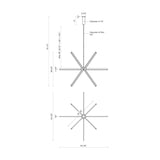 Kuzco CH14356-BN SIRIUS 56" CH Brushed Nickel 120V TRIAC/ELV LED 3000K 90CRI 67W