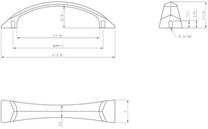 Jeffrey Alexander 595-96DBAC 96 mm Center-to-Center Brushed Oil Rubbed Bronze Pyramid Cairo Cabinet Pull