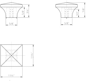Jeffrey Alexander 595SN 1-1/4" Overall Length Satin Nickel Pyramid Cairo Cabinet Knob